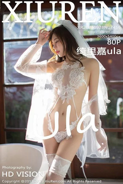 [XiuRen秀人网]No.7456_模特绮里嘉ula性感白色婚纱服饰配白色丝袜秀惹火身材诱惑写真80P