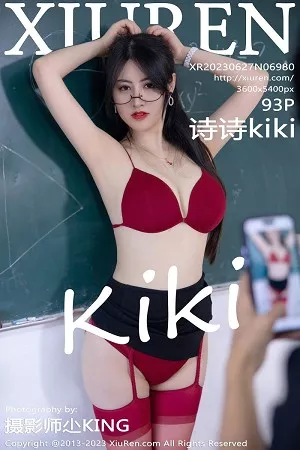 [XiuRen秀人网]No.6980_模特诗诗kiki教师角色脱性感白T露红色内衣配红丝吊袜诱惑写真93P
