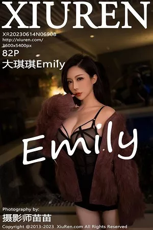 [XiuRen秀人网]No.6908_模特大琪琪Emily脱红灰毛衣露黑色情趣内衣秀玲珑身段诱惑写真82P