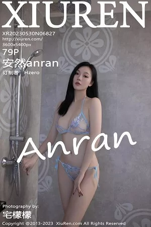 [XiuRen秀人网]No.6827_模特安然anran性感白色轻透薄纱服露淡蓝轻透蕾丝内衣诱惑写真79P