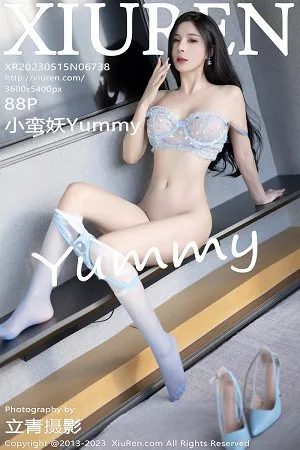 [XiuRen秀人网]No.6738_模特小蛮妖Yummy淡蓝色轻透蕾丝内衣配超薄丝袜迷人诱惑写真88P