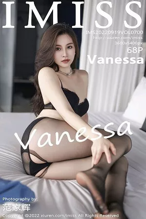 [IMISS爱蜜社]Vol.700_美女Vanessa性感白T配蓝短裙露蕾丝内衣配超薄黑丝诱惑写真68P
