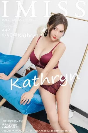 [IMISS爱蜜社]Vol.675_女神小狐狸Kathryn脱玫红色连衣裙露性感红色内衣完美诱惑写真44P