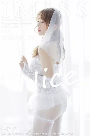 [IMISS爱蜜社]Vol.674_模特张思允Nice性感白色蕾丝婚纱配白丝袜秀完美身材诱惑写真59P