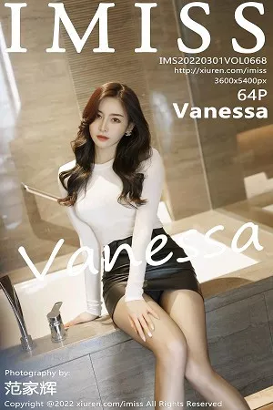 [IMISS爱蜜社]Vol.668_气质美女Vanessa典雅白色服饰配黑短裙露蕾丝内衣性感迷人写真64P