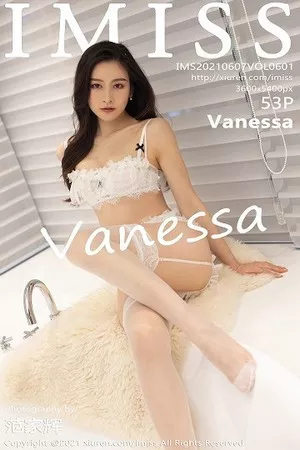 [IMISS爱蜜社]Vol.601_气质美女Vanessa私房碎花蕾丝内衣配蕾丝吊袜极致魅惑写真53P