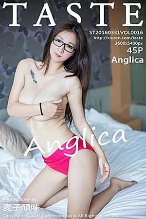 [Taste顽味生活]Vol.016_巨乳嫩模Anglica红色比基尼秀白嫩豪乳波涛胸涌写真45P