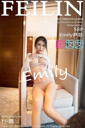 [FeiLin嗲囡囡]VOL.408_女神Emily尹菲私房缕空毛衣半撩露性感内衣迷人诱惑写真58P