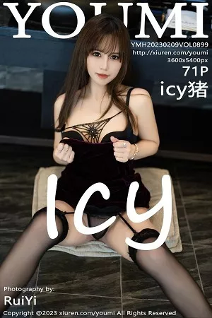 [YouMi尤蜜荟]Vol.899_模特icy猪性感黑色吊裙配黑丝吊袜秀魔鬼凹凸身材迷人诱惑写真71P