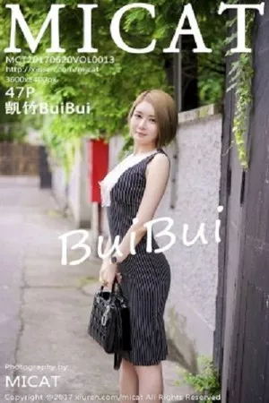 [MICAT猫萌榜]Vol.013_性感女神凯竹BuiBui黑色连身裙+黑色蕾丝情趣内衣诱惑写真47P
