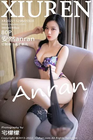 [XiuRen秀人网]No.5928_模特安然anran半脱西服上衣露性感紫色内衣配蕾丝吊袜诱惑写真80P