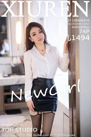 [XiuRen秀人网]No.5916_模特雨儿1494性感白T配黑皮短裙露黑色内衣黑丝吊裙魅惑写真74P