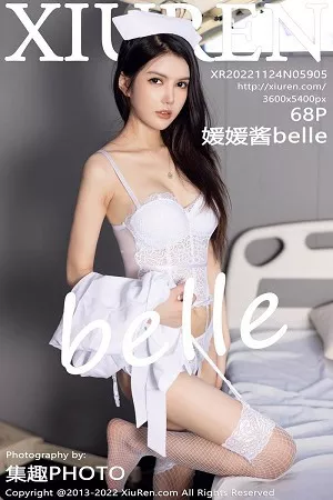 [XiuRen秀人网]No.5905_模特媛媛酱belle半脱护士服露性感蕾丝内衣配蕾丝吊袜诱惑写真68P