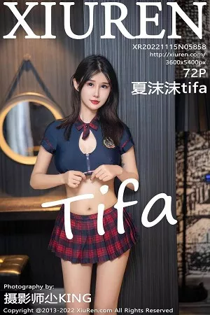 [XiuRen秀人网]No.5858_模特夏沫沫tifa蓝色半截真空上衣配红色格子裙秀豪乳翘臀诱惑写真72P