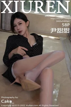 [XiuRen秀人网]No.5828_模特尹甜甜海南旅拍黑色T恤上衣配紫色丝袜露蕾丝内衣诱惑写真58P