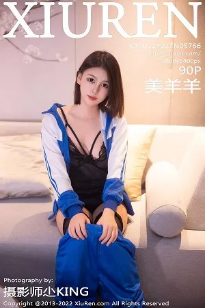 [XiuRen秀人网]No.5766_模特美羊羊宾馆场景脱运动装露黑色薄纱情趣内衣迷人诱惑写真90P