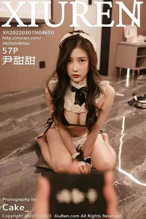 [XiuRen秀人网]No.4650_模特尹甜甜私房性感黑色女仆装情趣捆绑秀完美身材诱惑写真57P