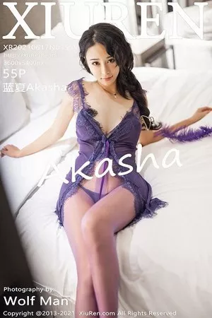 [XiuRen秀人网]No.3555_嫩模蓝夏Akasha私房紫色情趣内衣露豪乳血滴子遮点诱惑写真55P