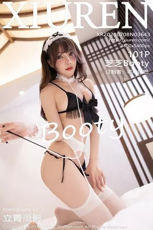 [XiuRen秀人网]No.3643_女神芝芝Booty女仆剧情主题私房黑色内衣配白色吊袜诱惑写真101P