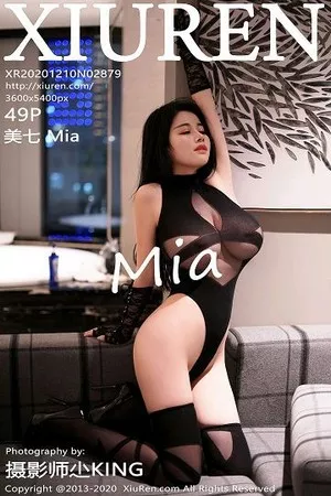 [XiuRen秀人网]No.2879_嫩模美七Mia黑色魅惑情趣内衣配黑丝袜秀丰乳肥臀惹火诱惑写真49P
