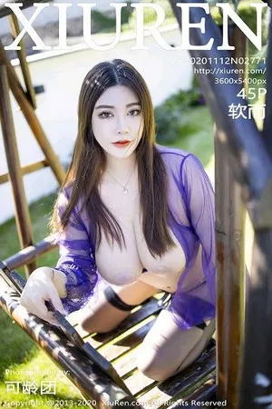 [XiuRen秀人网]No.2771_嫩模软而户外紫色情趣薄纱制服露傲人豪乳遮点极致诱惑写真45P