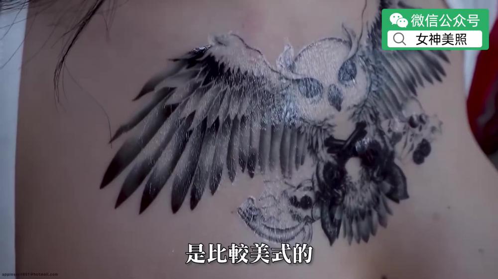 【黑男邱比特】贴纸刺青赏析~猫头鹰女孩【